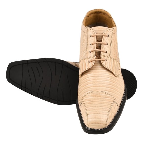 LIBERTYZENO Beige LEATHER LACE-UP BOOTS - Picture 2 of 7